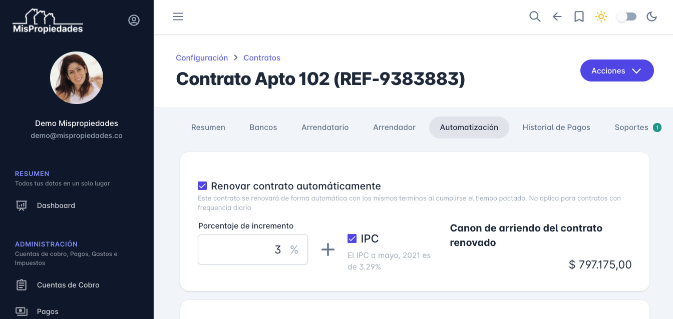 Demo de la plataforma