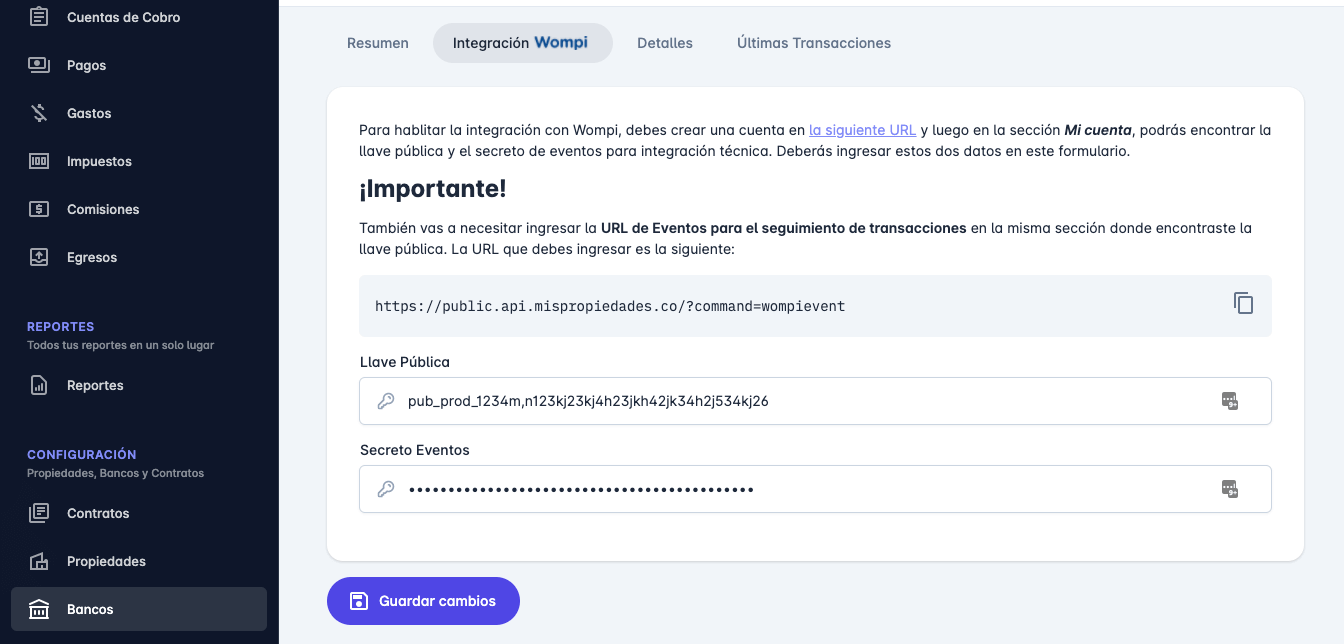 Integración con Wompi